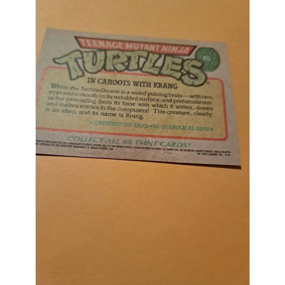 1989 Topps TMNT Trading Card 61 Teenage Mutant Ninja Turtles - Picture 3 of 3